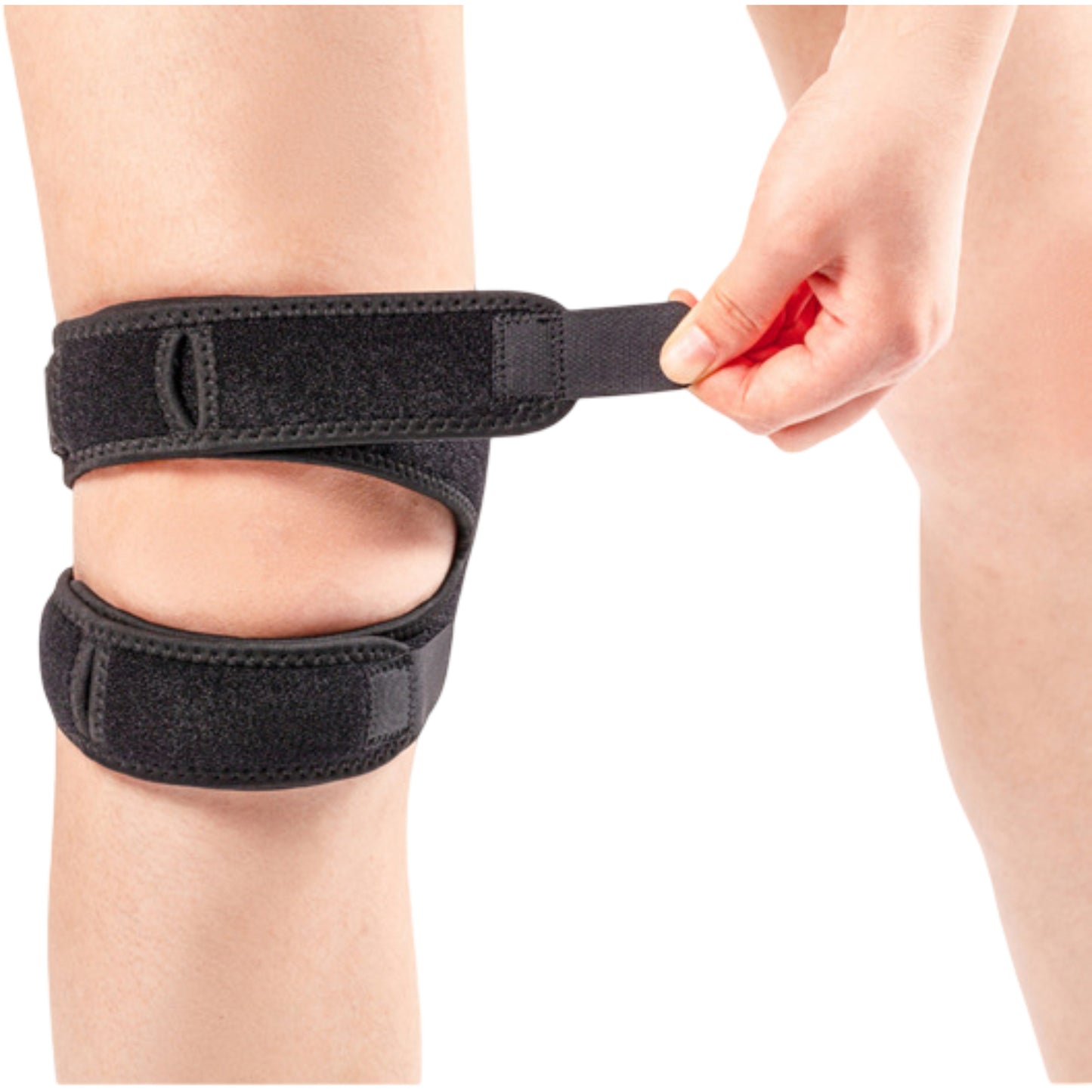 Adjustable Patella Knee Strap 1 Pc with Dual Band Compression Support for Running and Workouts