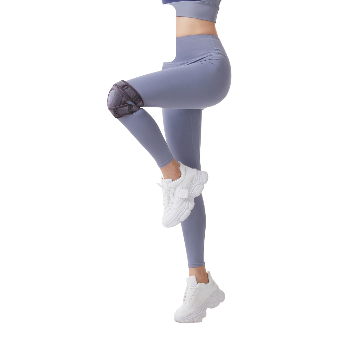 Adjustable Open Patella Knee Brace 1 Pc with Gel Stabilizer Ring and Dual Strap Compression Support