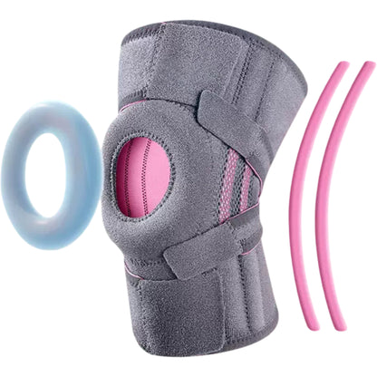 Open Patella Knee Brace 1 Pc with Gel Stabilizer Ring, Side Support Stays and Adjustable Compression