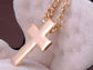 High Sheen Enamel Chain Link Style Two Inch Cross Necklace