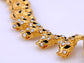 Black Enamel Leopard Cheetah Cat Earring Necklace Set