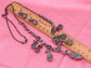 Fuchsia Rose Pink Princess Cascade Dress Necklace Earring Set