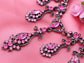Fuchsia Rose Pink Princess Cascade Dress Necklace Earring Set