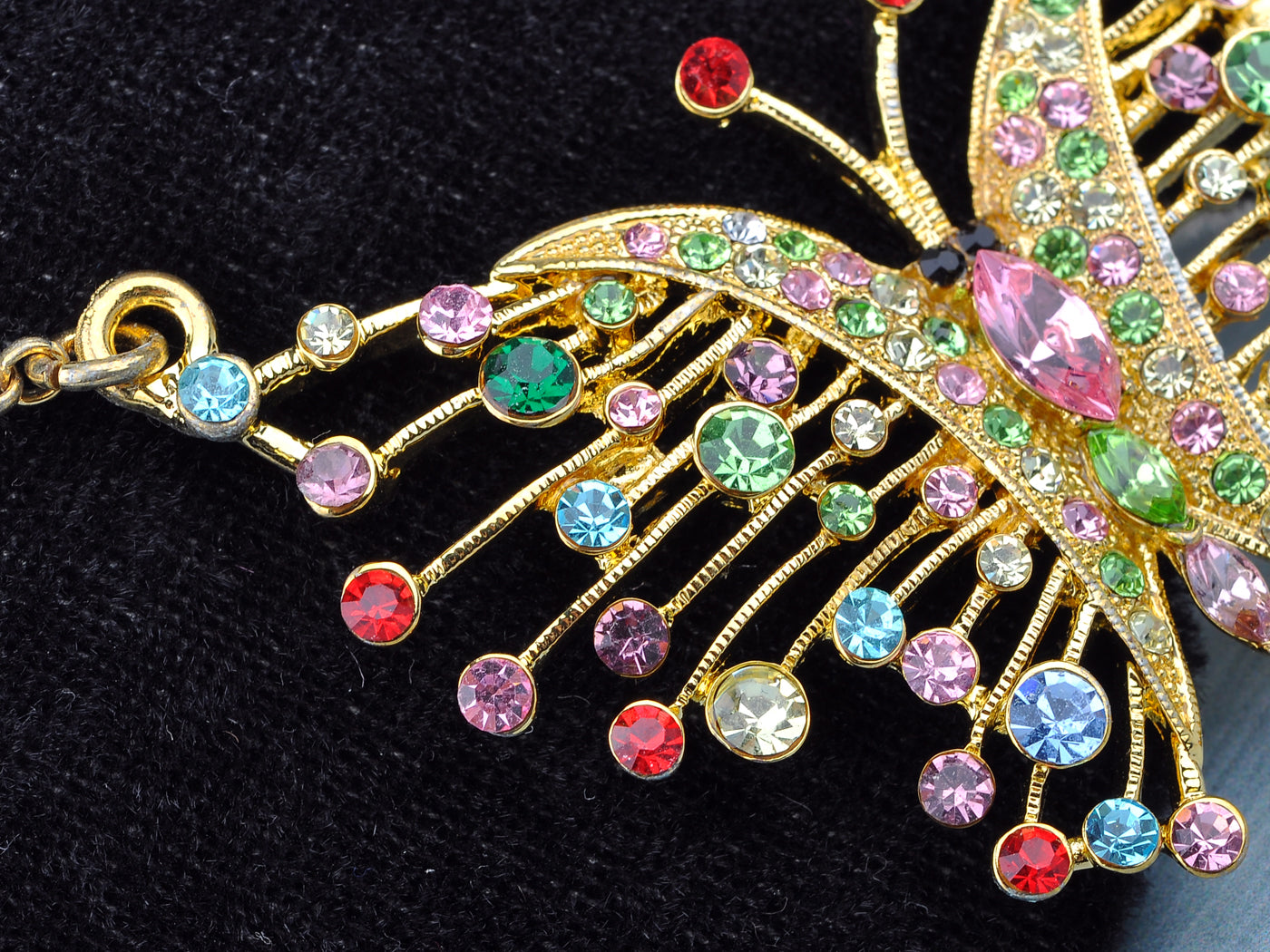 Multicolored Colorful Butterfly Chain Necklace