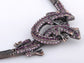 Twin Jet Blck Lizard Reptile Pair Necklace Earring Set