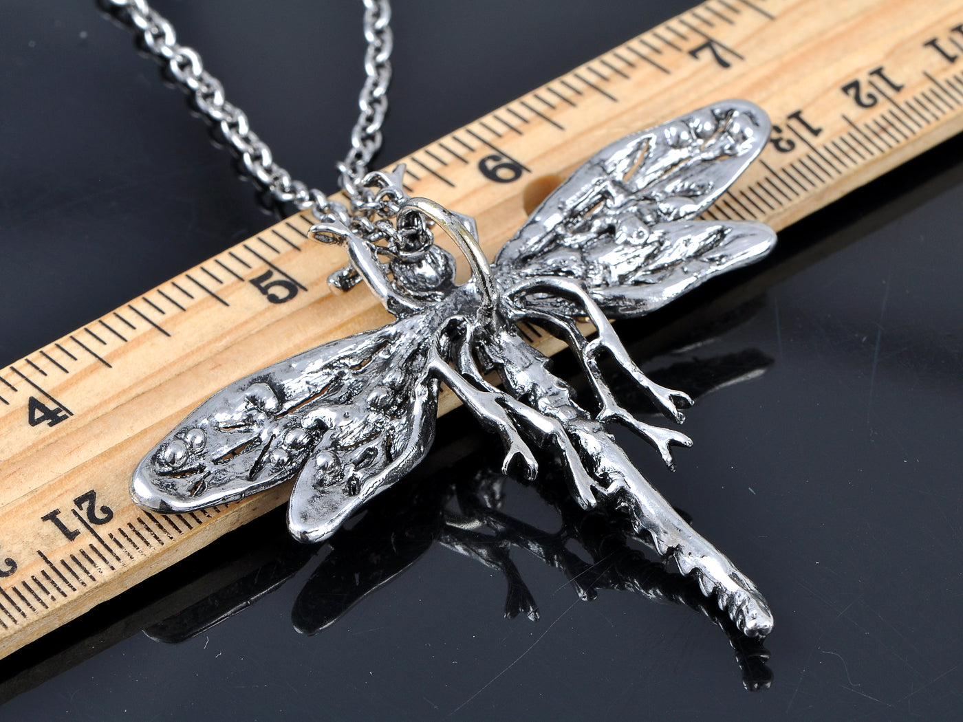 Dragonfly Pendant Necklace Amethyst Colored Purple Pink Emerald Colored Green White