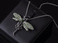 Dragonfly Pendant Necklace Amethyst Colored Purple Pink Emerald Colored Green White