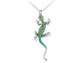 Green Resin Bead Body Water Gecko Lizard Pendant Necklace