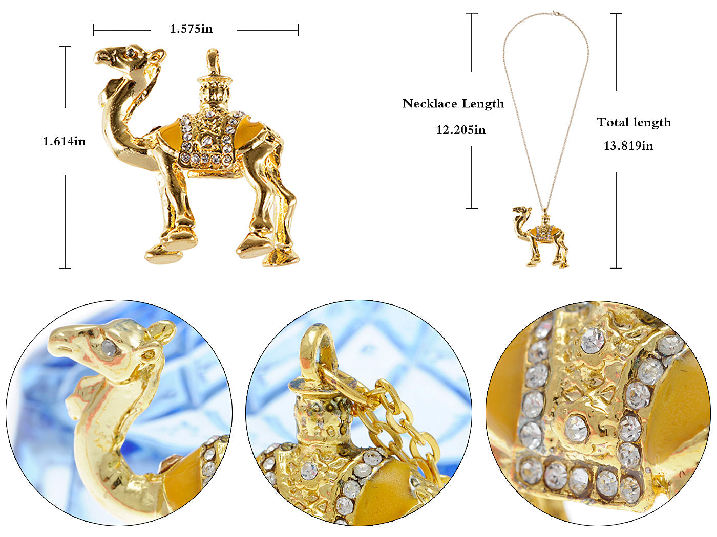 Painted Hot Hump Camel Pendant Necklace