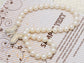 Butterfly Abstract Cream Bow Fabricated Pearl Bead Necklace