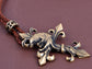 Werewolf Tail Vintage Detail Spear Pleather Cross Pendant Necklace