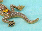 Green Resin Bead Body Water Gecko Lizard Pendant Necklace