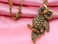 Antique Owl Bird Topaz Color Animal Pendant Necklace