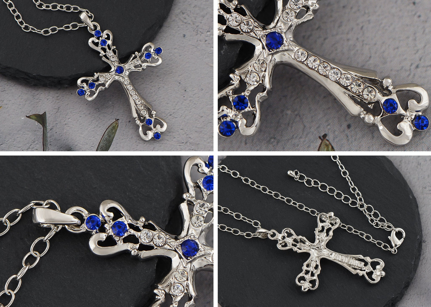 Gun Black Celtic Cross Pendant Necklace