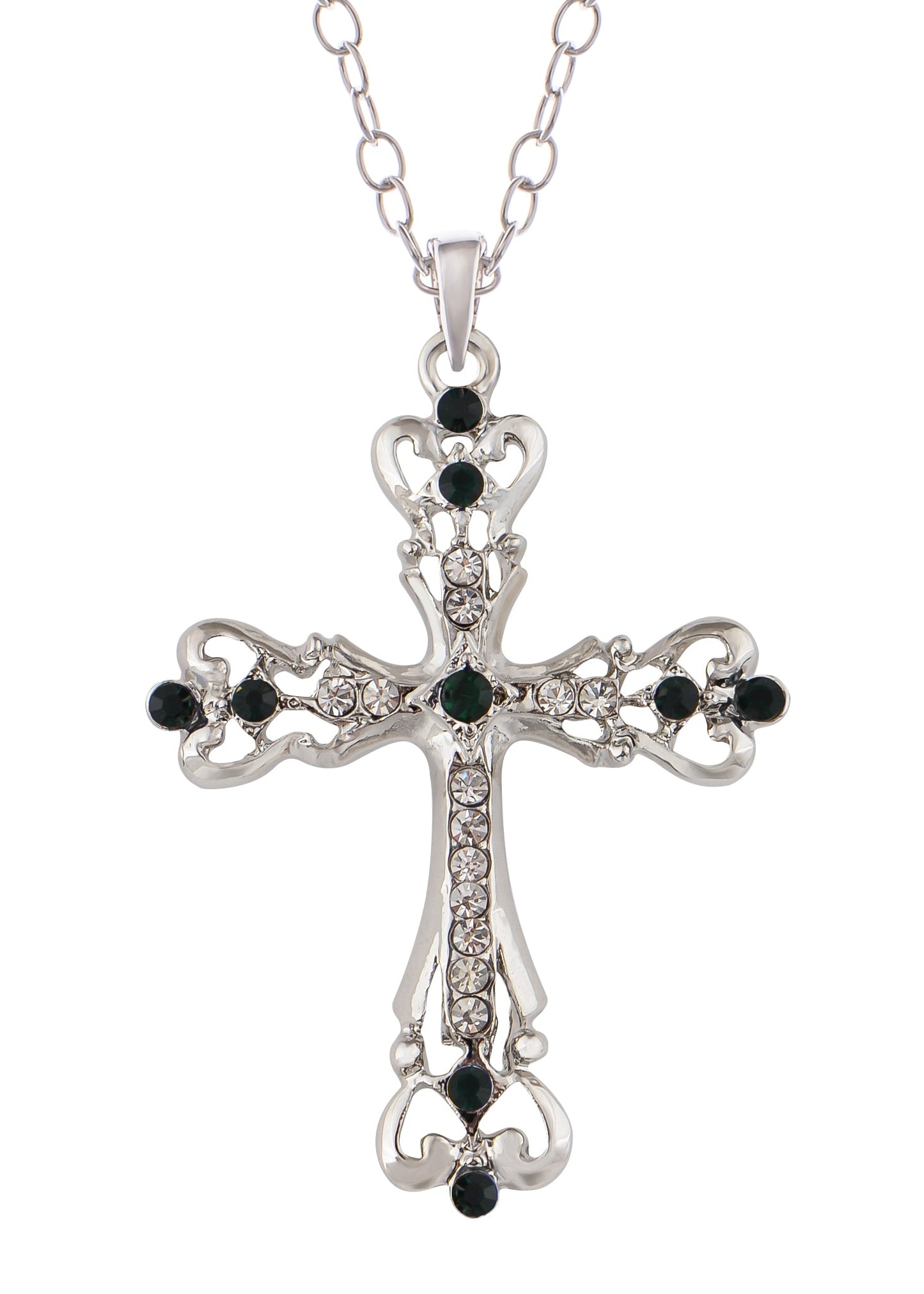 Gun Black Celtic Cross Pendant Necklace