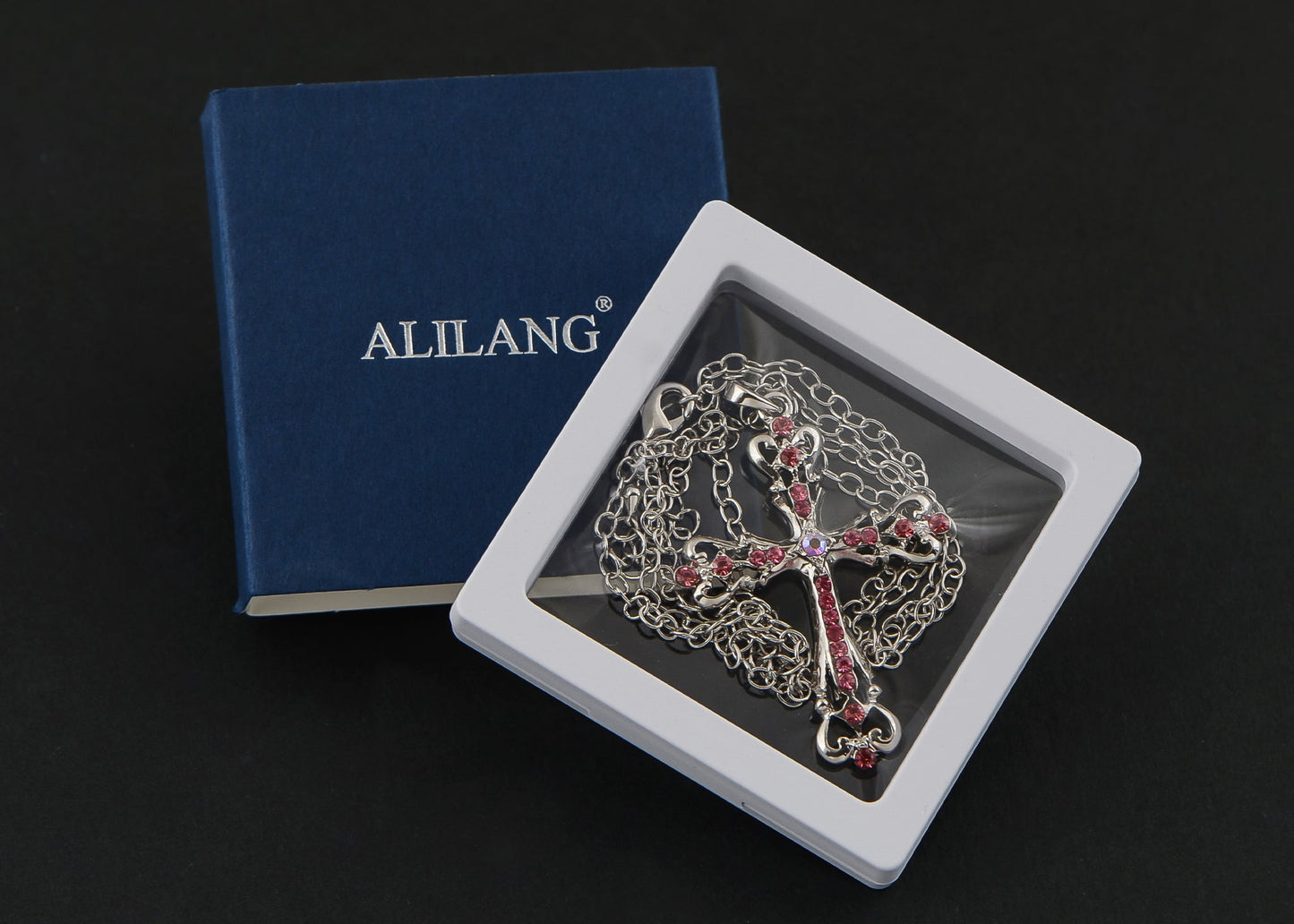 Gun Black Celtic Cross Pendant Necklace