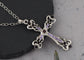 Gun Black Celtic Cross Pendant Necklace