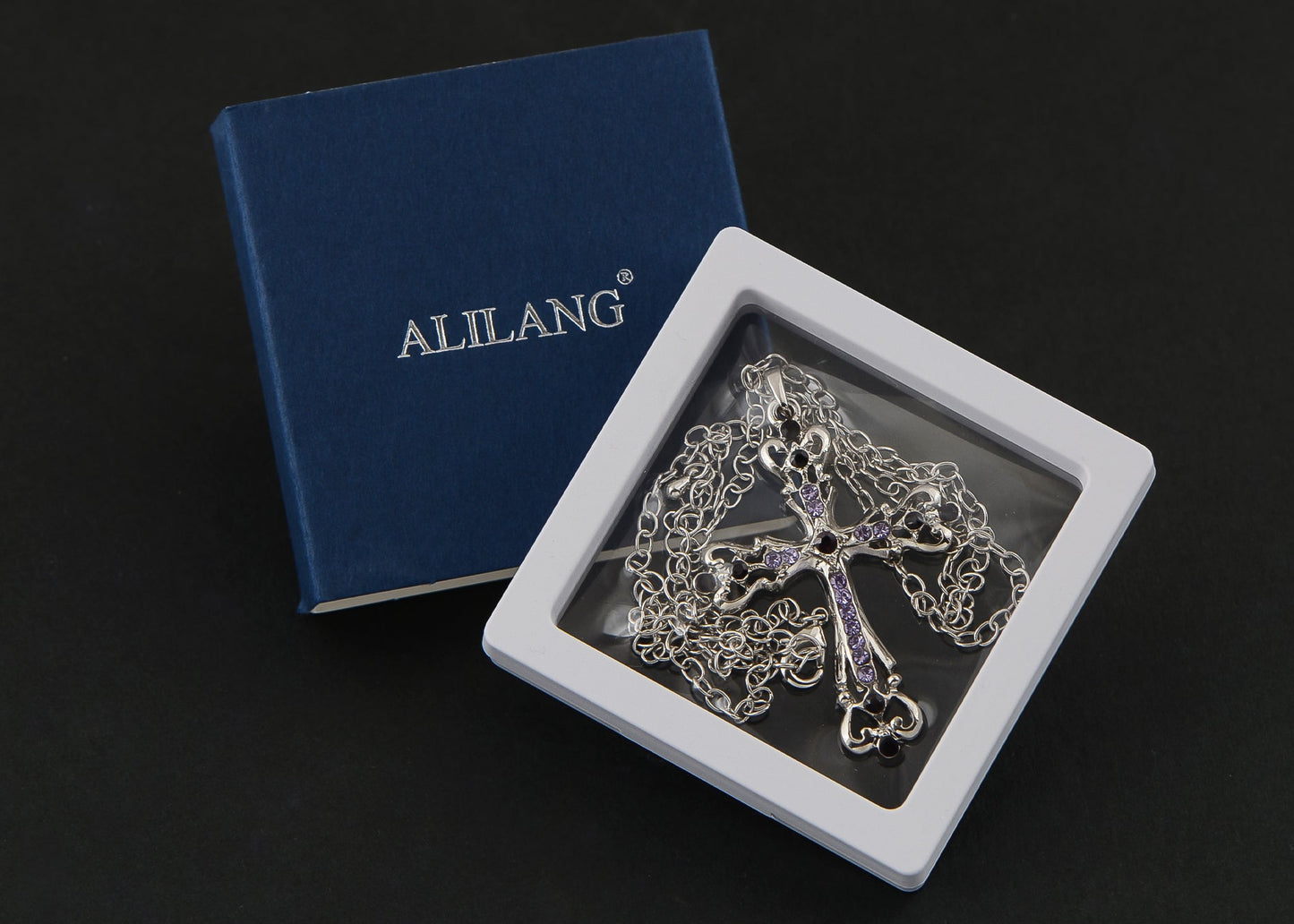 Gun Black Celtic Cross Pendant Necklace