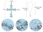 Ornate Cross Pendant Necklace White Black Blue Green Pink