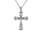Ornate Cross Pendant Necklace White Black Blue Green Pink