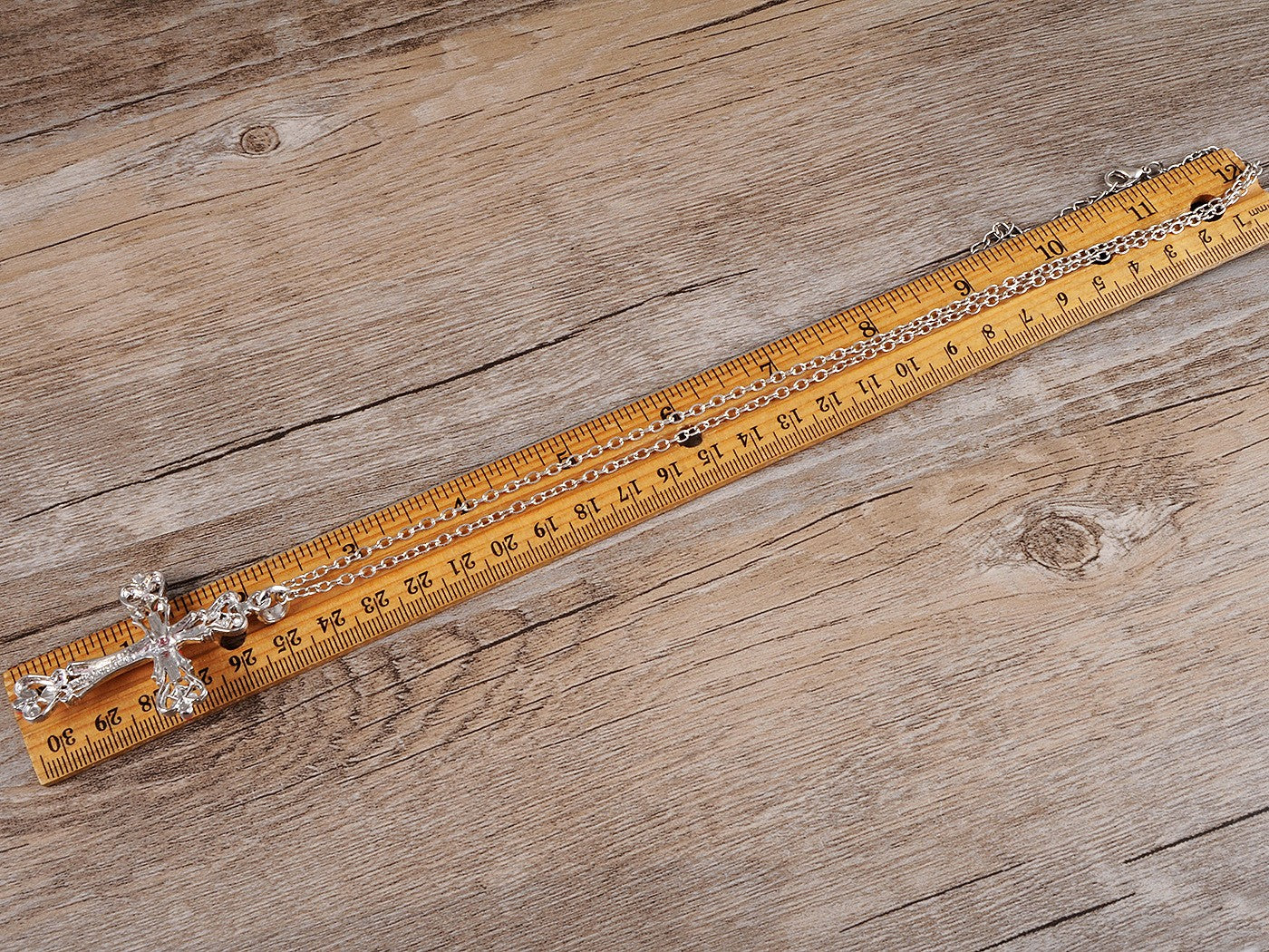 Ornate Cross Pendant Necklace White Black Blue Green Pink