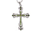 Ornate Cross Pendant Necklace White Black Blue Green Pink