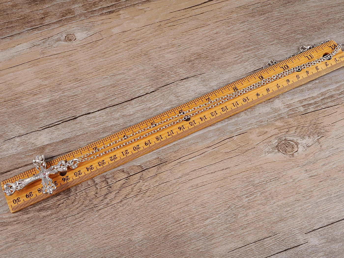 Ornate Cross Pendant Necklace White Black Blue Green Pink