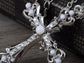Ornate Cross Pendant Necklace White Black Blue Green Pink