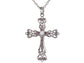 Ornate Cross Pendant Necklace White Black Blue Green Pink