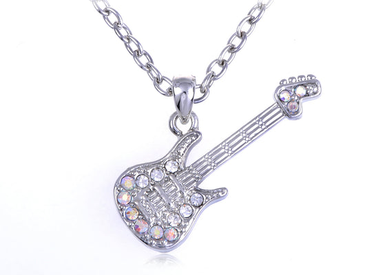 Petite Rock Star Electric Guitar Ab Pendant Necklace