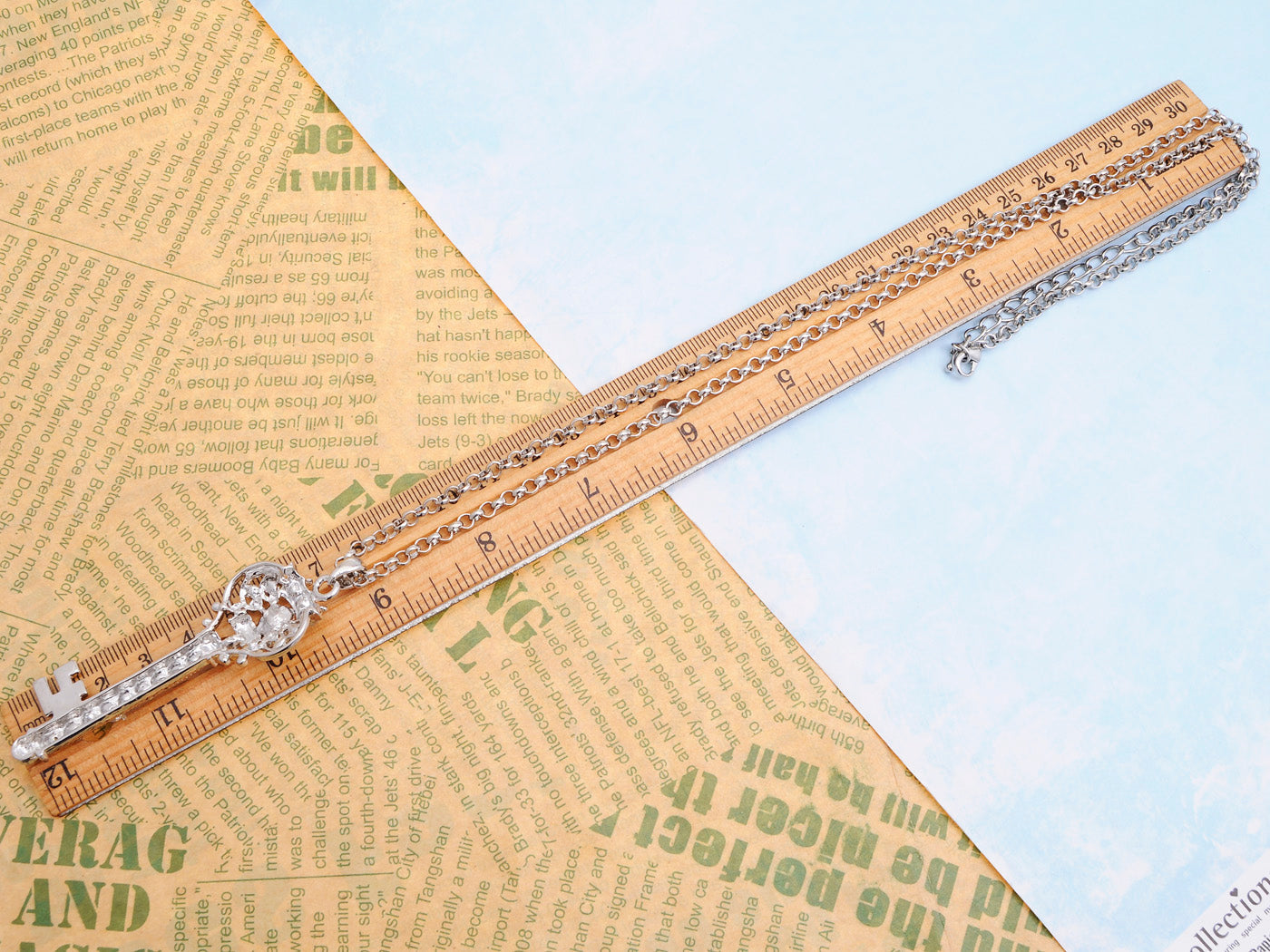 Ab Treasure Key Crown Lock Pendant Necklace