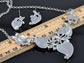 Floral Rose Leaves Vine Branch Enamel Necklace Earring Set