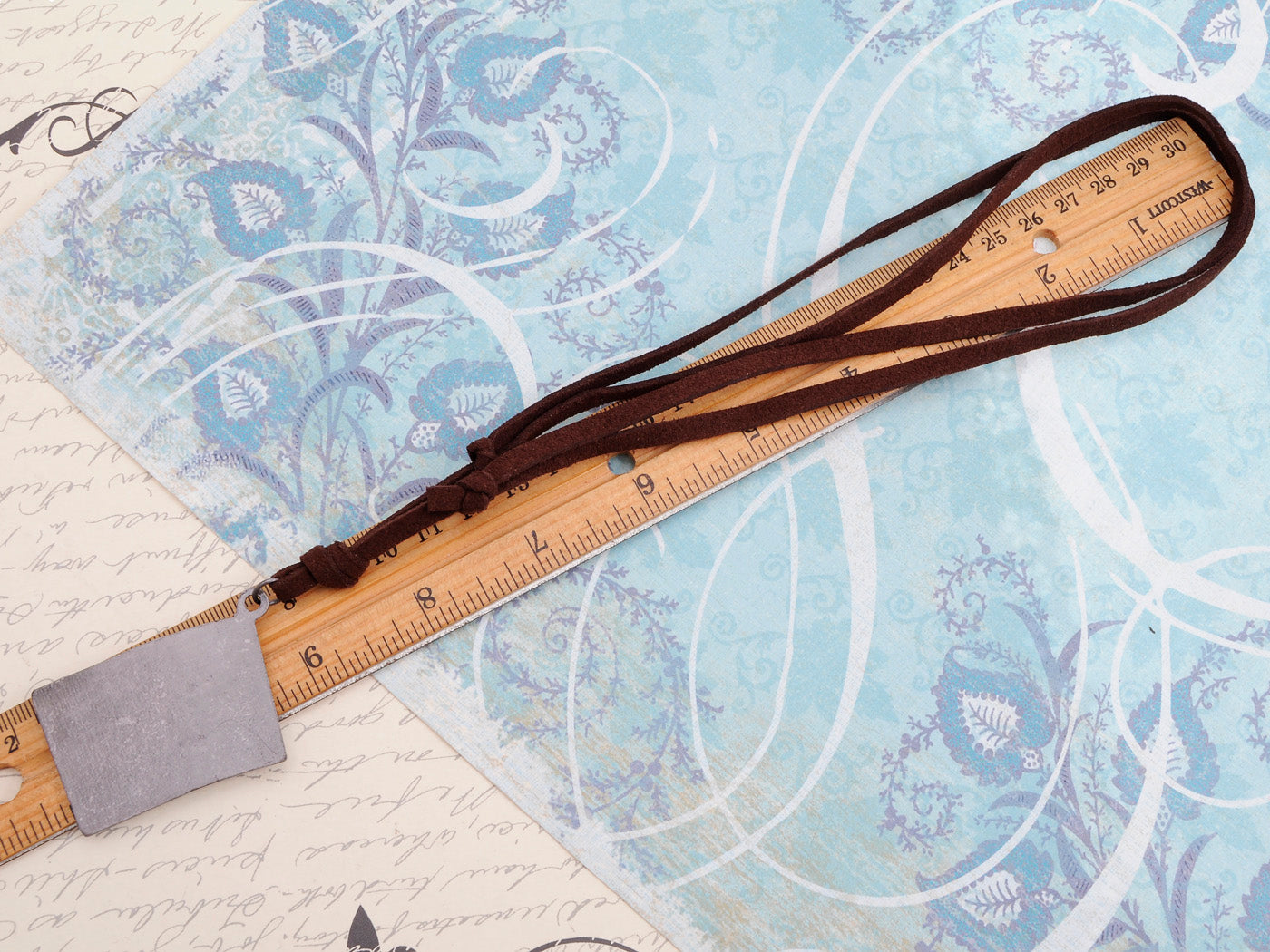 Antique Deck Of Cards Charm On Leather Necklace