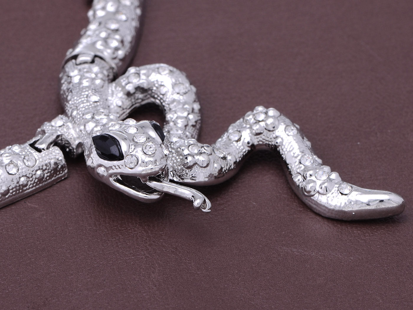 Serpent Snake Tongue Hiss Necklace Earring Set