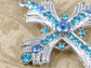 Religious Cross Pendant Necklace Aquamarine