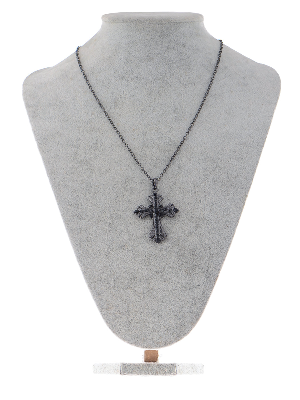 Religious Cross Pendant Necklace Aquamarine