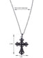 Religious Cross Pendant Necklace Aquamarine