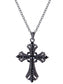 Religious Cross Pendant Necklace Aquamarine