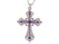 Religious Cross Pendant Necklace Aquamarine