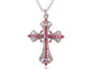 Religious Cross Pendant Necklace Aquamarine