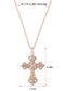 Religious Cross Pendant Necklace Aquamarine