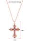 Religious Cross Pendant Necklace Aquamarine