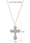 Religious Cross Pendant Necklace Aquamarine