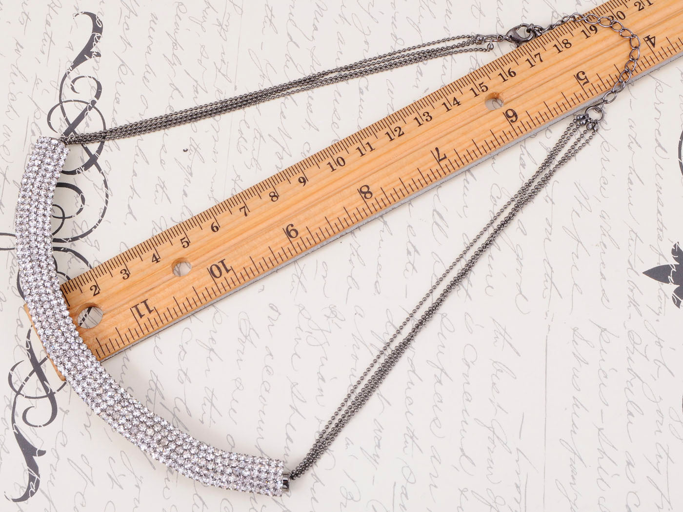 Diamond Multi Strand Choker Tube Statement Collar Necklace