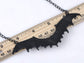 Frightening Halloween Black Enamel Paint Flying Bat Chain Necklace Pendant