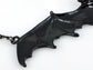 Frightening Halloween Black Enamel Paint Flying Bat Chain Necklace Pendant