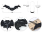 Frightening Halloween Black Enamel Paint Flying Bat Chain Necklace Pendant