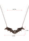 Frightening Halloween Black Enamel Paint Flying Bat Chain Necklace Pendant