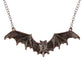 Frightening Halloween Black Enamel Paint Flying Bat Chain Necklace Pendant