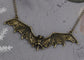 Frightening Halloween Black Enamel Paint Flying Bat Chain Necklace Pendant